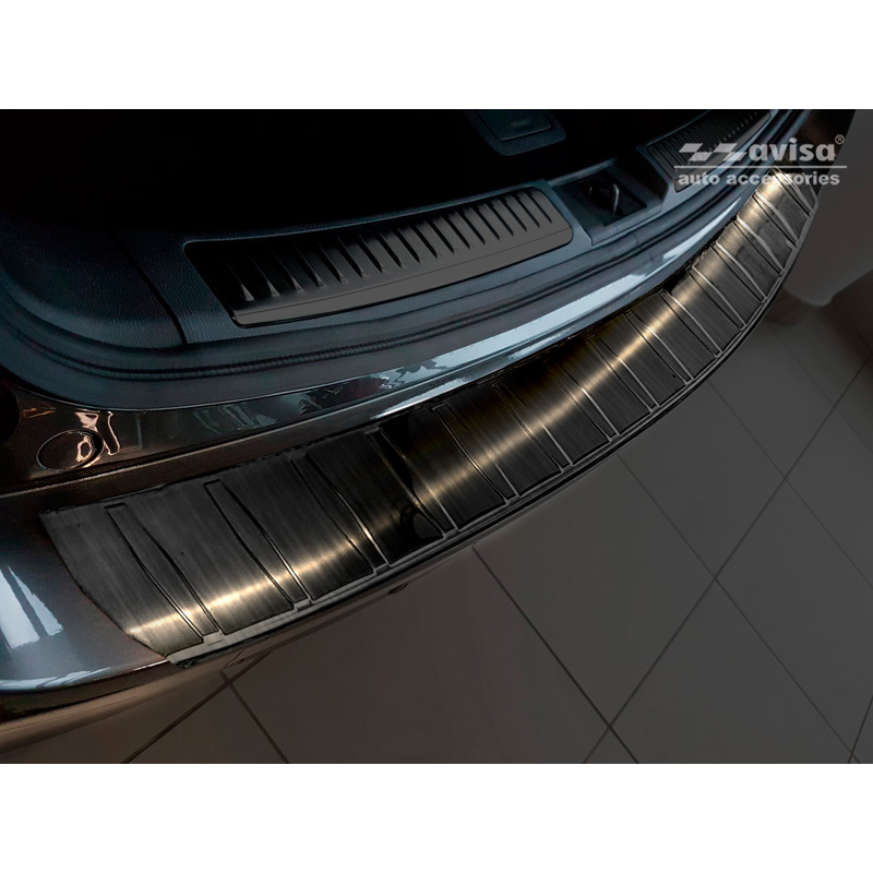 Black Stainless Steel Rear bumper protector  Mazda 6 III (GJ) Combi 2012- 'Ribs' 'Long'