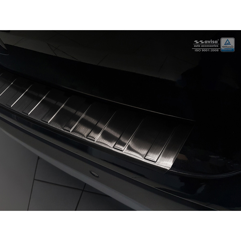 Black Stainless Steel Rear bumper protector  Opel Mokka X 2016- 'Ribs'
