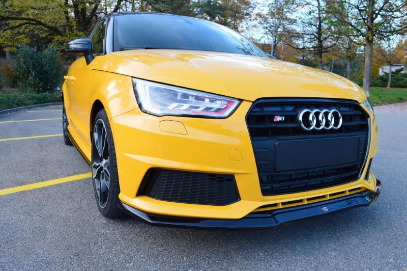 Voorspoiler passend voor Audi S1 8X glanzend zwart