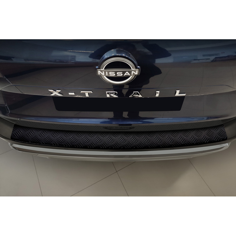 Matt Black Aluminum Rear bumper protector  Nissan X-Trail IV (T33) 2021- 'Riffled Plate'