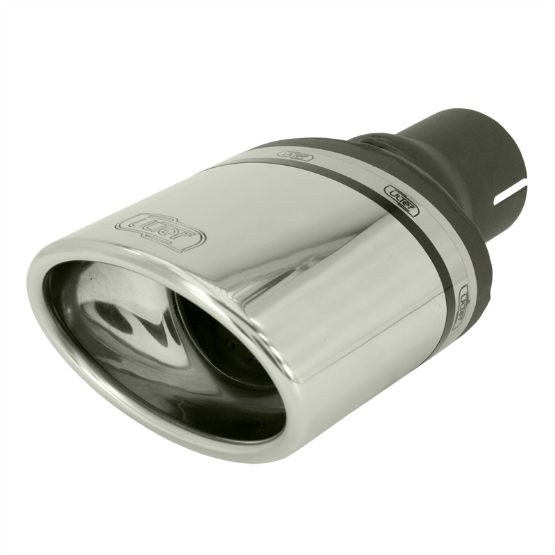 Ulter Sport Exhaust finisher (left) - Oval 120x80mm - Length 120mm - Installation ->50mm - Inox