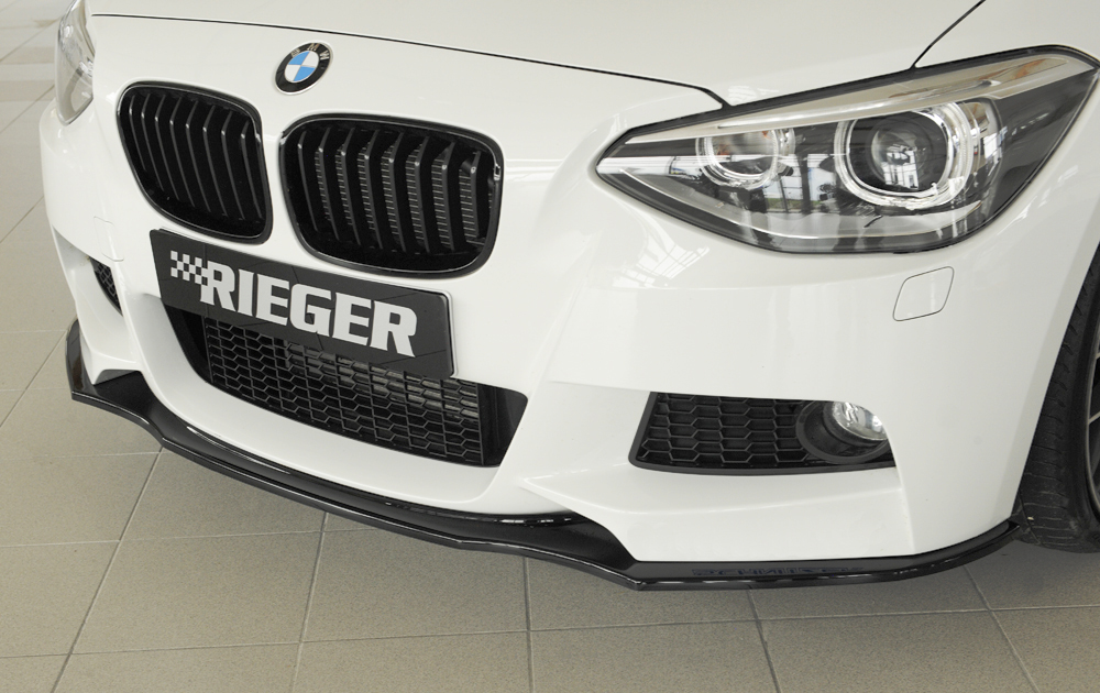 Voorspoiler passend voor BMW 1Serie F20/F21 2012-2015 Zwart Glans Rieger