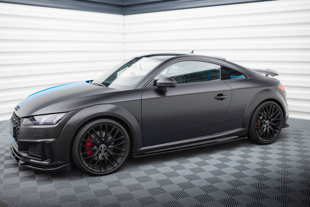 Zijskirts passend voor Audi TT S-Line / TTS 8S FL Maxton Glans Zwart