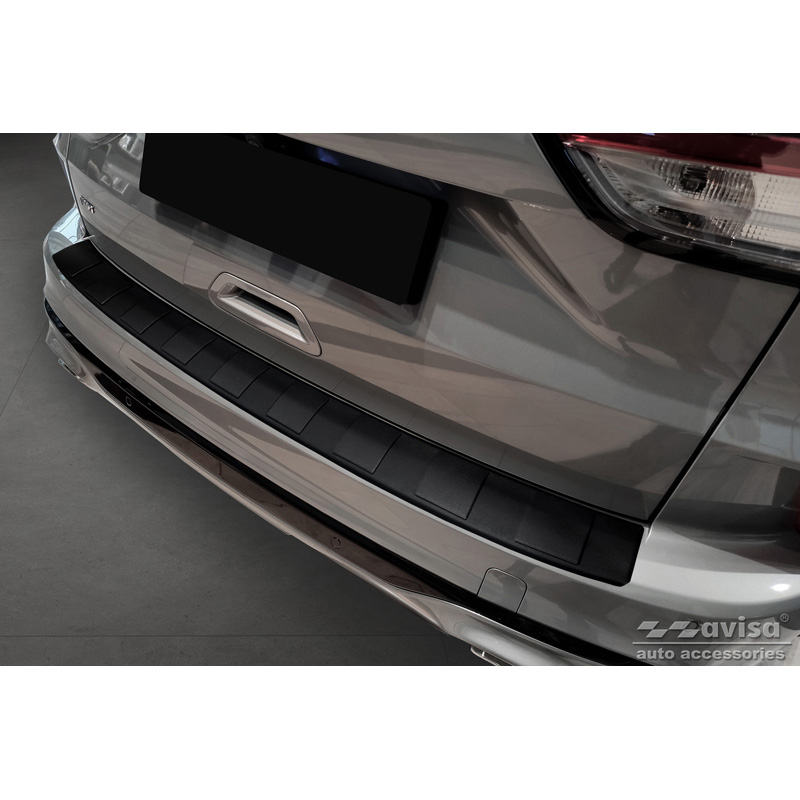 Matt Black Stainless Steel Rear bumper protector  Ford Kuga III ST-Line/Vignale/Hybrid ST-Line 2019-2024 & FL 2024- 'Ribs'