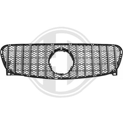 Grill passend voor Mercedes GLA X156 13-16 Glans Zwart/Chroom