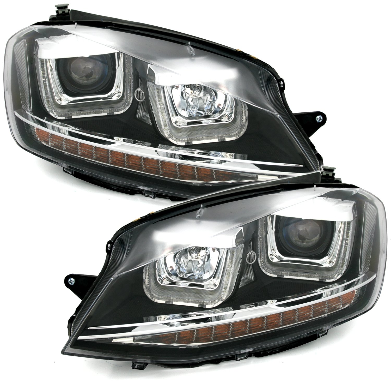 Headlights VW Golf VII U-Tube LED Black