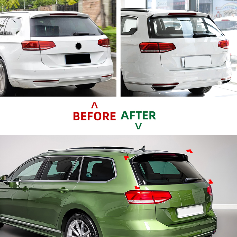 Roof spoiler  Volkswagen Passat 3G Variant 2014-2023 3-pieces (ABS Glossy Black)