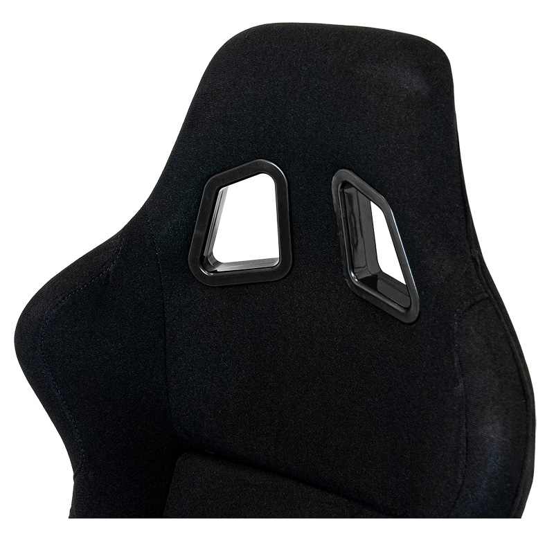 Sport seat 'MO' - Black - Non-reclinable fibreglass back-rest - incl. slides