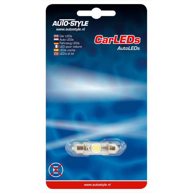 Festoon LED Bulb 12V Xenon-Optics White 10x37mm, single piece
