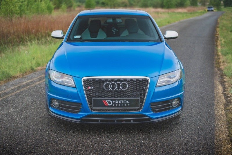 Voorspoiler passend voor Audi S4 / A4 S-Line B8 Glanzend Zwart