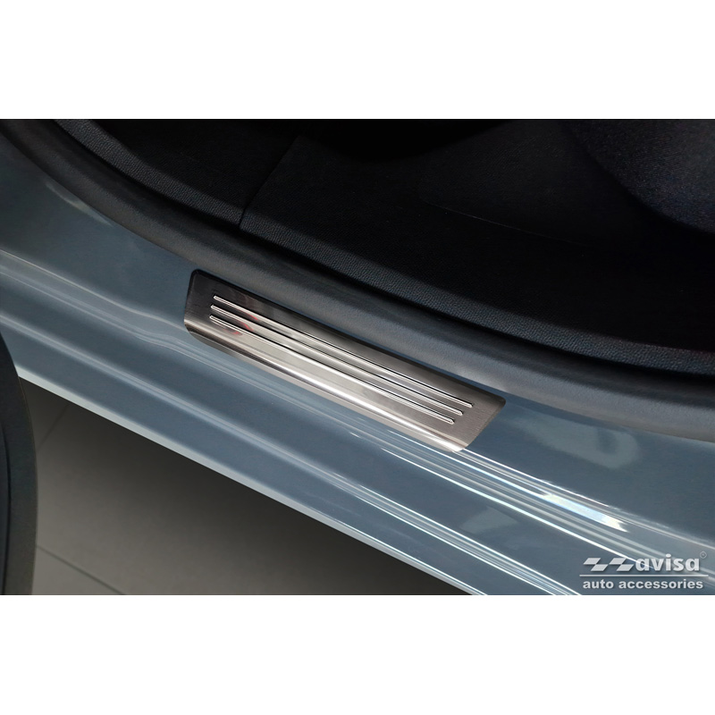 Stainless Steel Door sill protectors  Opel Corsa F HB incl. e-Corsa 2019-2023 & FL 2023- 'Lines' - 4-pieces