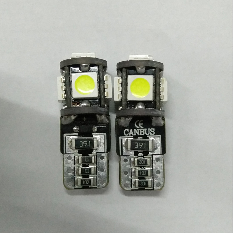 T-10 LED 5Q Bulbs 12V Xenon-Optics White, set of 2 pieces, with CAN-bus resistance