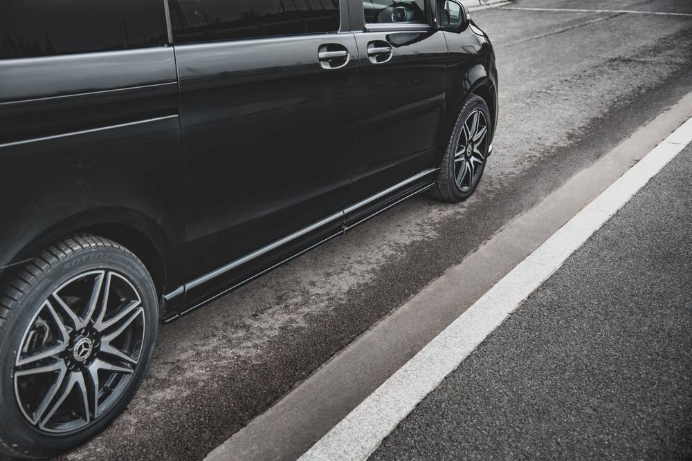 Zijskirts passend voor Mercedes V-Klasse W447 AMG-Line Maxton Design glans zwart