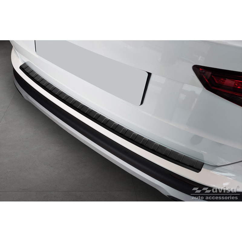 Matt Black Stainless Steel Rear bumper protector  Seat Ateca 2016-2020 & FL 2020- 'Ribs'