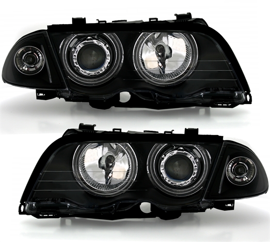 Headlights BMW E46 4drs Angel Eyes Ice CCFL