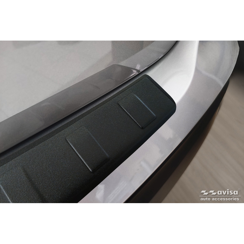 Matt Black Stainless Steel Rear bumper protector  Skoda Enyaq iV / Enyaq Coupe iV 2022- 'Ribs'