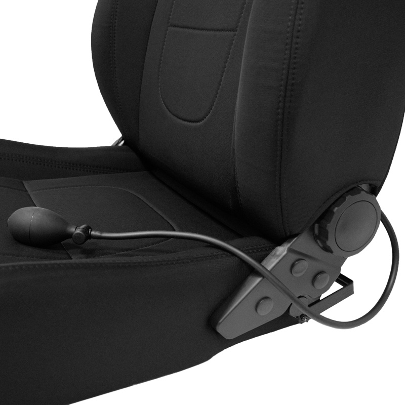 Sport seat 'Retro II' - Black - Dual-side reclinable back-rest - incl. slides