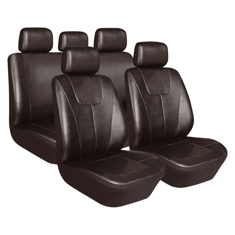 Seat cover set 'Demio' Matt-Black PVC synthetic leather (11-pieces) (also  Side-Airbags)