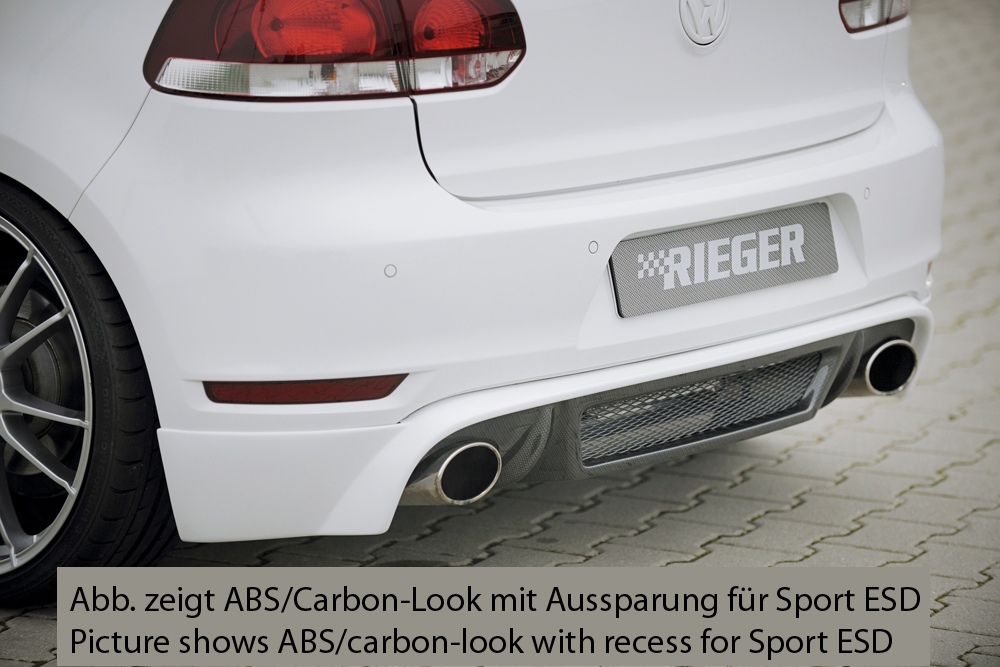 Diffuser passend voor Volkswagen Golf 6 GTI GTD Rieger Mat Zwart