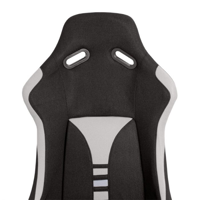 Sport seat 'RT' - Black/Grey - Non-reclinable fibreglass back-rest - incl. slides