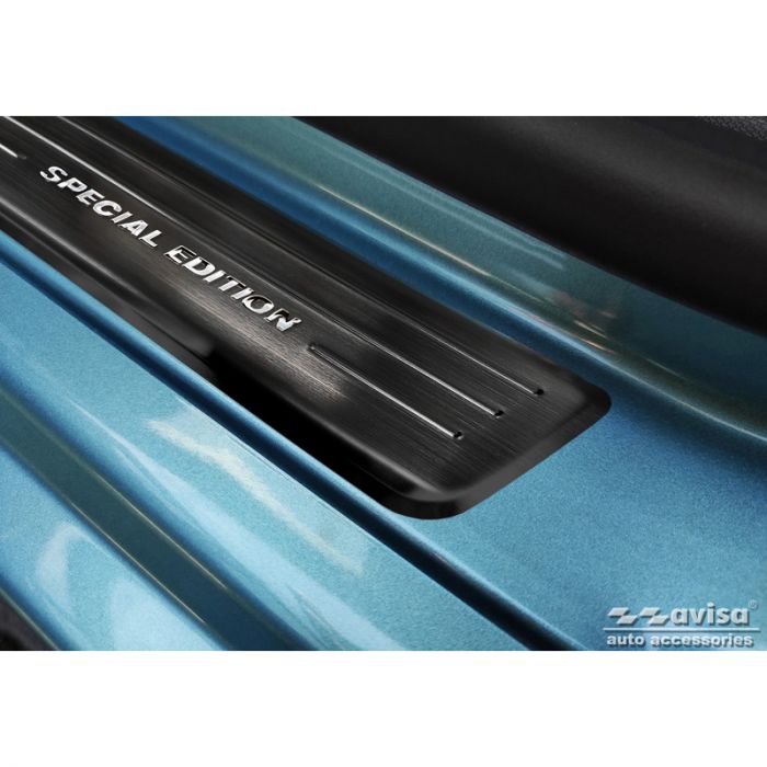 Black Stainless Steel Door sill protectors  Renault Zoe FL 2019- 'Special Edition' - 4-pieces