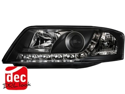Headlights Audi A6 98-02 Devil Eyes Dayline Black