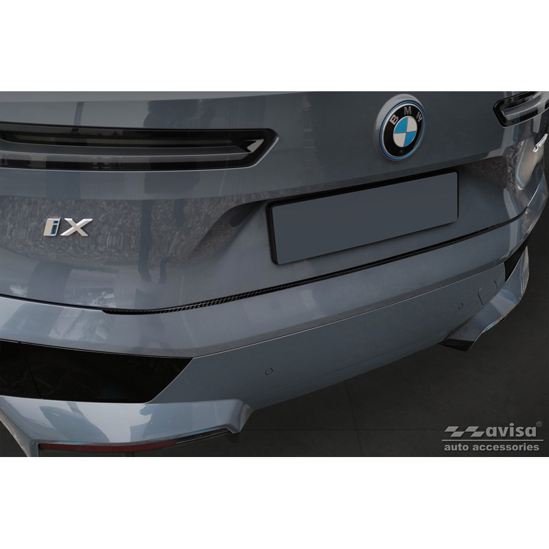 Real 3D Carbon Rear bumper protector  BMW iX (I20) 2021- 'Ribs'