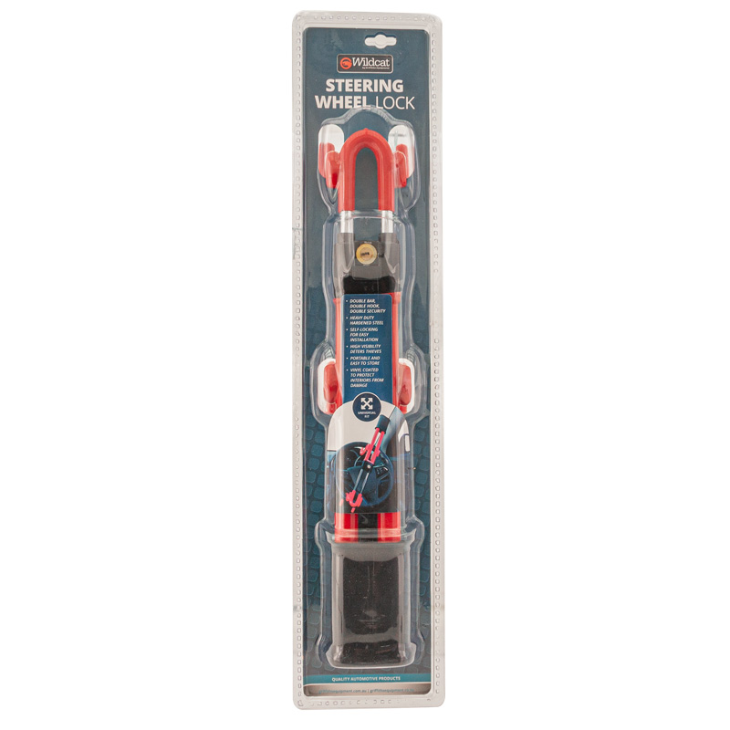 Universal anti-theft steering wheel lock 'Heavy Duty' - Red
