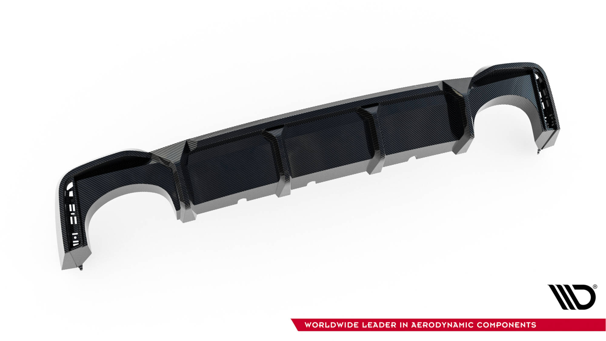 Carbon Fiber Achter Diffuser passend voor Audi RS6 C8 Maxton Glanzend zwart