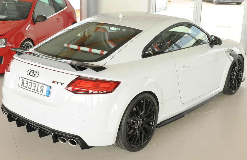 Diffuser passend voor Audi TT S-Line / TTS Rieger Glans Zwart
