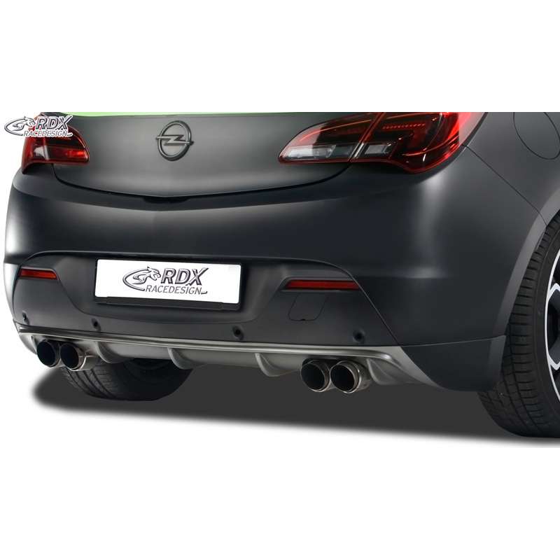 Rear bumper skirt 'Diffuser'  Opel Astra J GTC 2009-2015 excl. OPC (for double exhaust) (PUR)