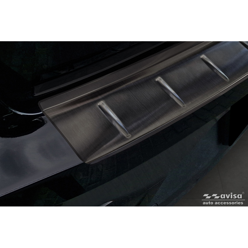 Black Stainless Steel Rear bumper protector  Polestar 2 2019-2023 & Facelift 2023- 'Ribs'