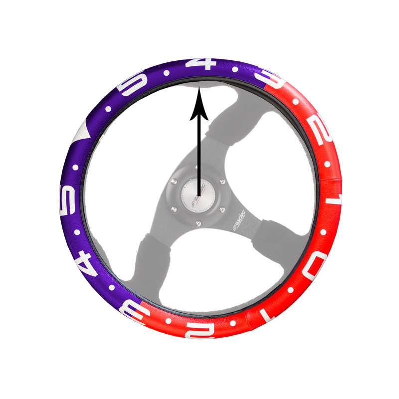 Simoni Racing Steering Wheel Cover Clock - Red/White/Blue Ecoleather - 37-39cm