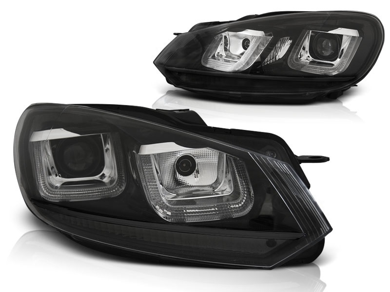 Headlights VW Golf VI Tube design Black