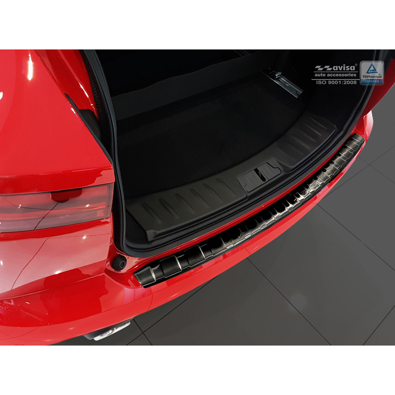 Black Stainless Steel Rear bumper protector  Jaguar E-Pace 2017-2020 & FL 2020- 'Ribs'