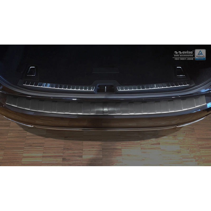 Black Stainless Steel Rear bumper protector  Volvo V90 9/2016- 'Ribs'