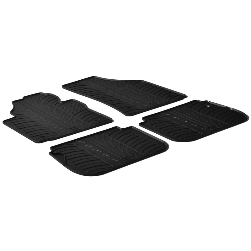 Rubber car mats set  Volkswagen Caddy 2004-2015 & 2015-2020 (G profile 4-pieces + mounting clips)