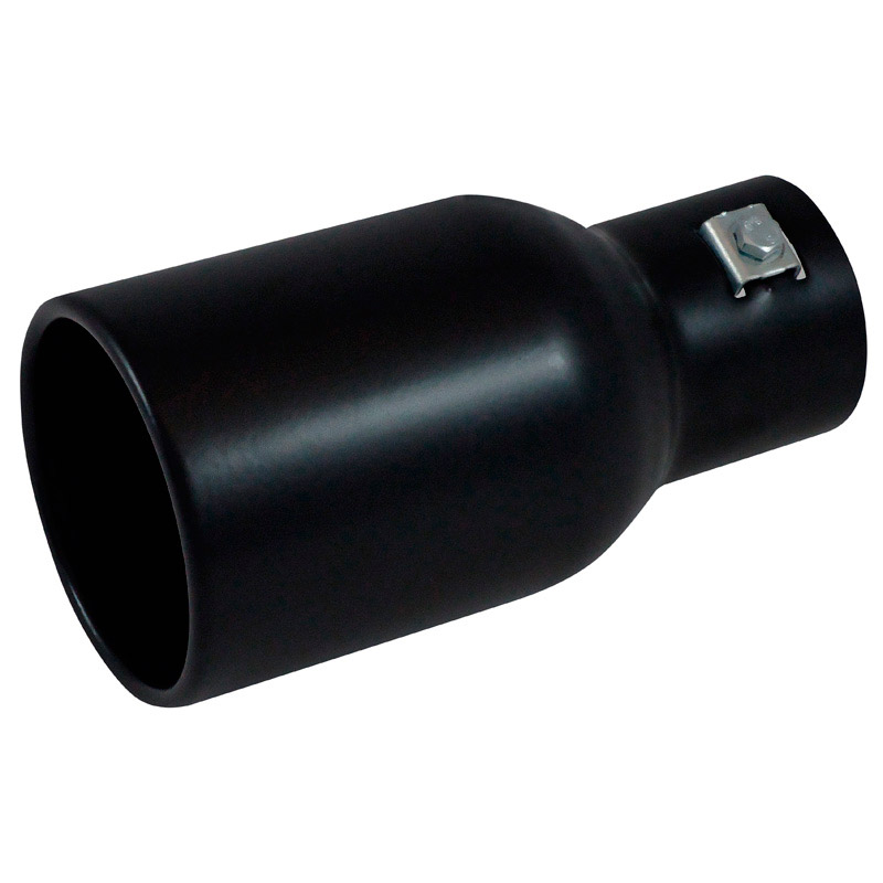 Exhaust finisher Steel/Black - round 94mm - length 180mm - 44-57mm connection