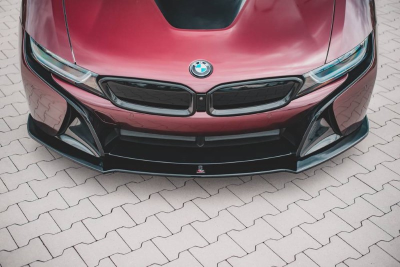Voorspoiler passend voor BMW I8 Glanzend Zwart