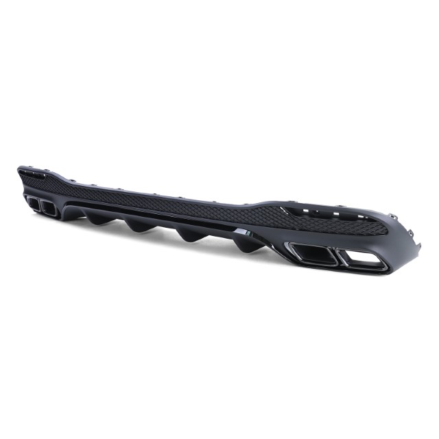Diffuser passend voor Mercedes GLE W166 SUV (15-19) GLE63 Design incl. sierstukken zwart