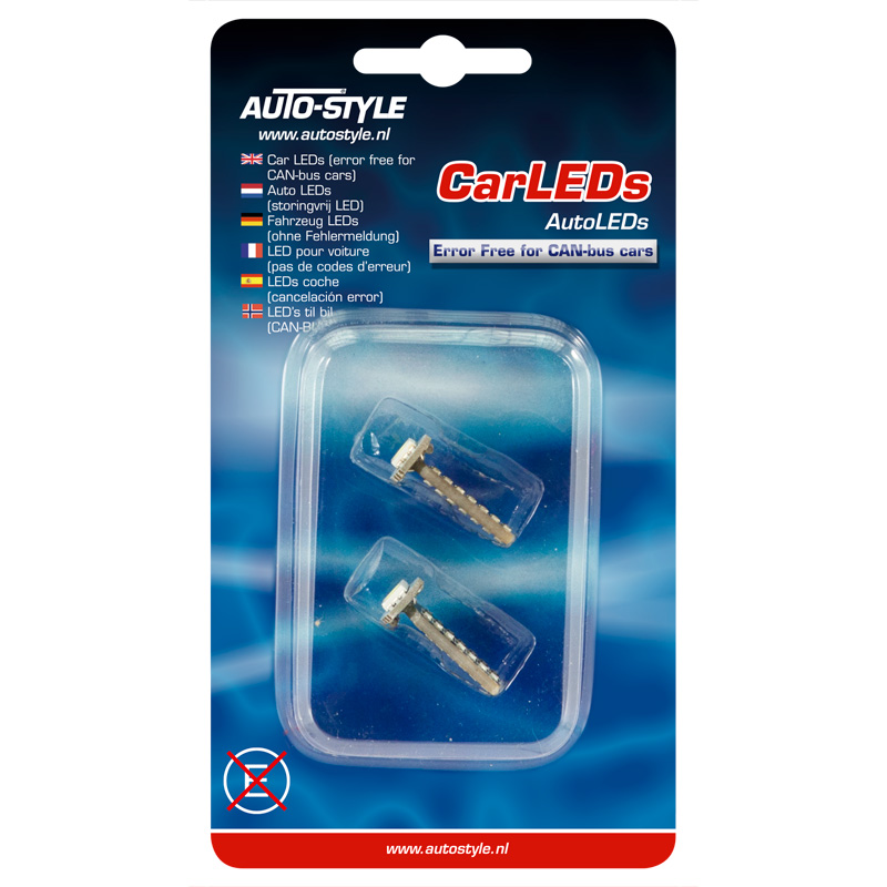 T-10 LED Bulbs 12V Xenon-Optics White, set of 2 pieces, with CAN-bus resistance