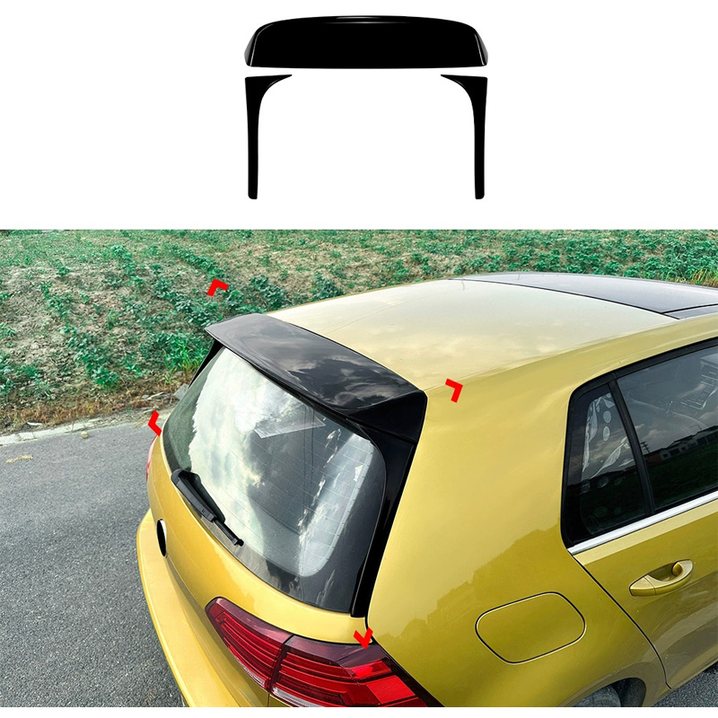 Roof spoiler  Volkswagen Golf VII (7&7.5) HB 2012-2019 3-pieces (ABS Glossy Black)