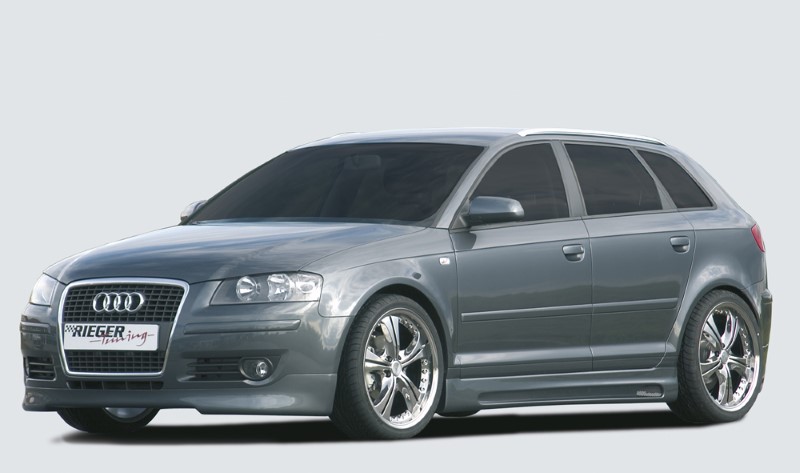 Sideskirts Audi A3 8P Sportback 3-5 Doors Rieger with uitsnede