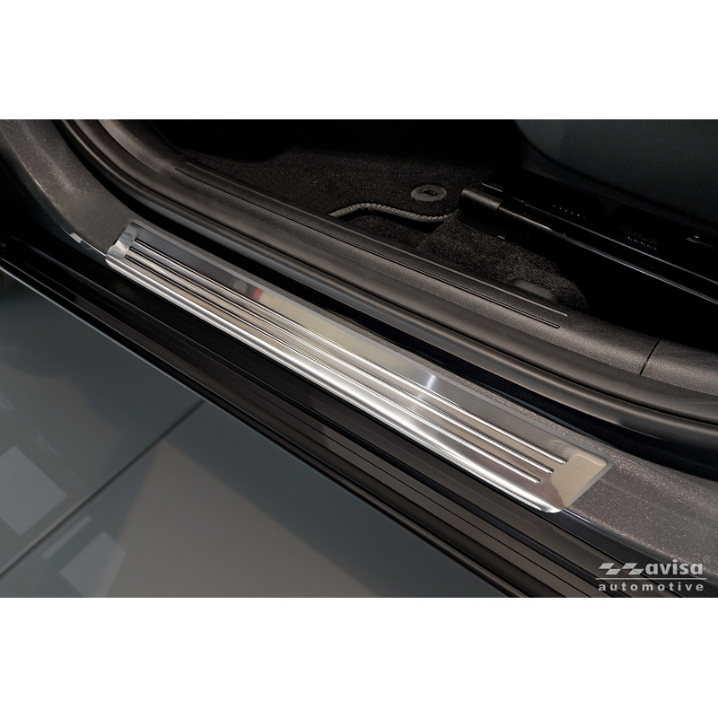 Avisa Inox door sill protectors  Hyundai Kona II 2023- / MG 3 2024- / MG ZS II 2024- 'Lines' - 4-pieces