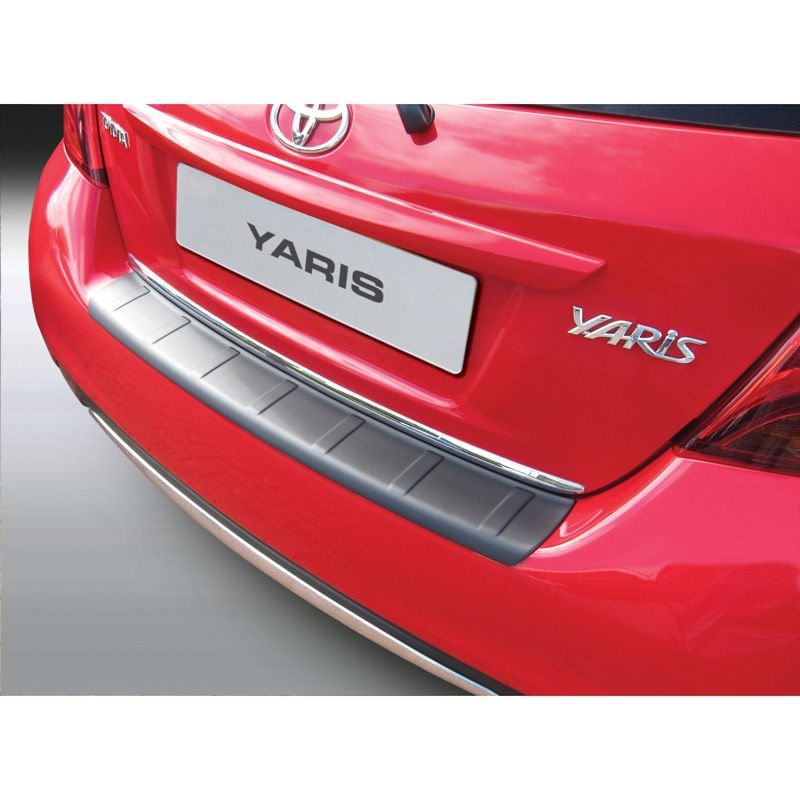 ABS Rear bumper protector  Toyota Yaris 3/5 doors 2014-2017 'Ribbed' Black