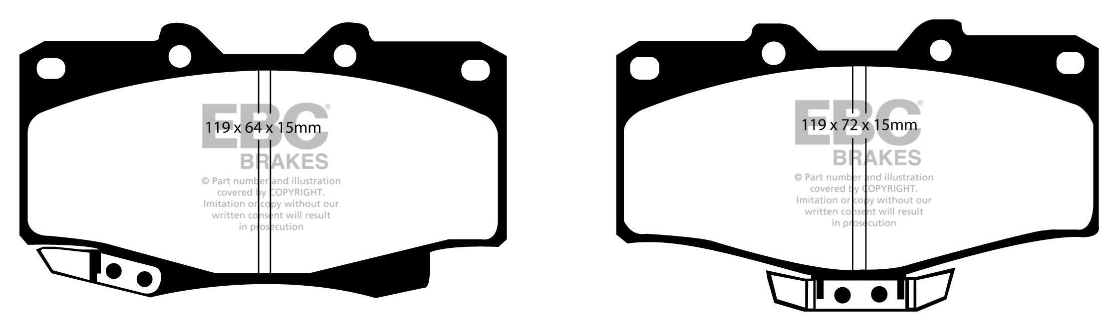 EBC Brakes TOYOTA Landcruiser 3.0 TD (KDJ95) 2000-2003 Remblokke