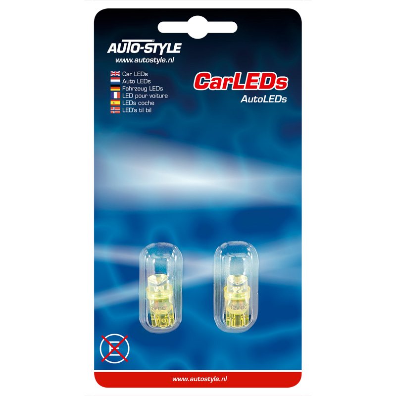 T-8 LED Bulbs 12V Yellow Wide-Angle, set of 2 pieces