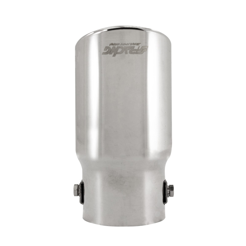 Simoni Racing Exhaust Tip Oval/Slanting Inox - 77x72xL140mm - Installation ->62mm