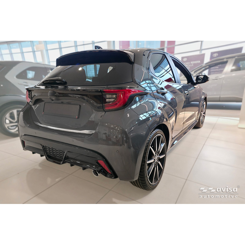 Avisa Brushed Stainless Steel Trunk Tailgate Trim Cover  Toyota Yaris (P21) 2020-2024 & Facelift 2024-