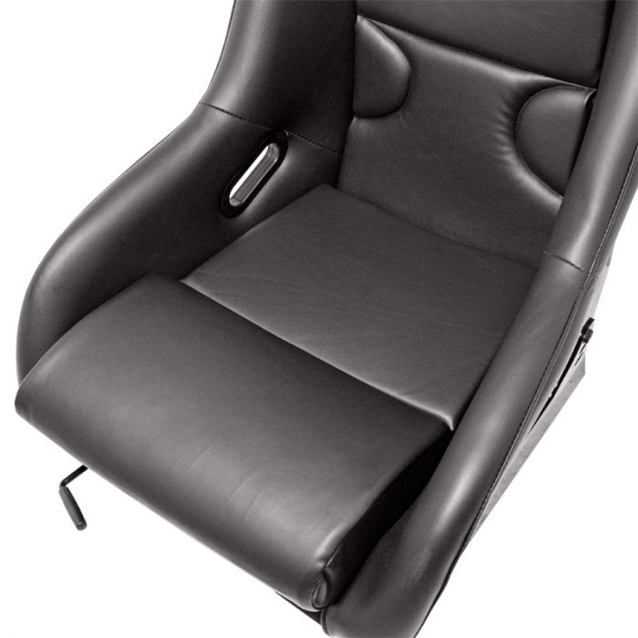 Sport seat 'RR' - Black Synthetic leather - Non-reclinable fibreglass back-rest - incl. slides